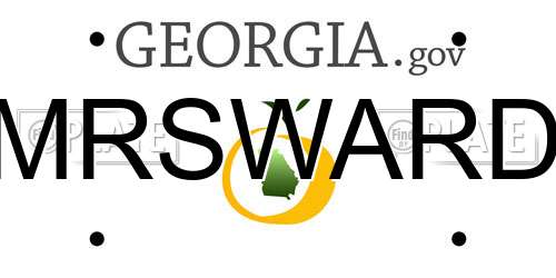 MRSWARD Georgia License Plate