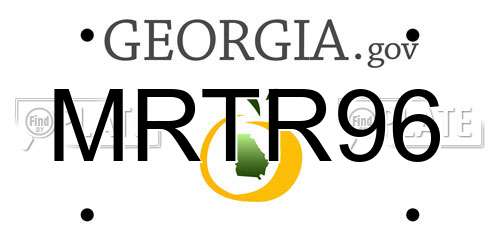 MRTR96 Georgia License Plate