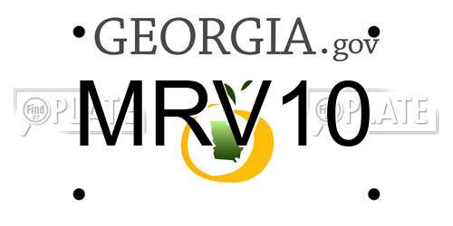 MRV10 Georgia License Plate