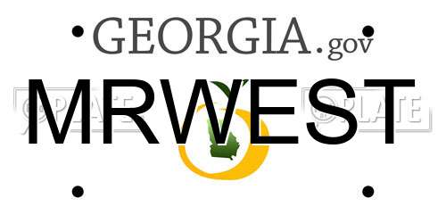 MRWEST Georgia License Plate