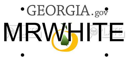 MRWHITE Georgia License Plate