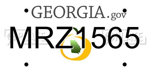 MRZ1565 Georgia License Plate