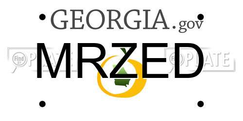 MRZED Georgia License Plate