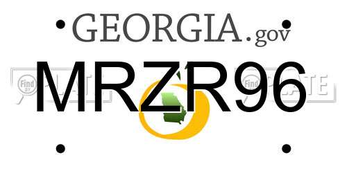 MRZR96 Georgia License Plate