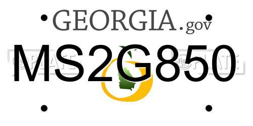 MS2G850 Georgia License Plate