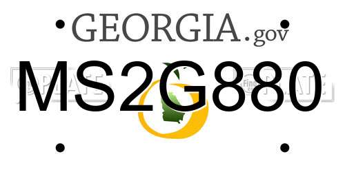 MS2G880 Georgia License Plate