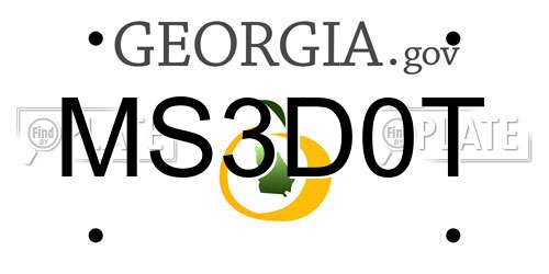 MS3D0T Georgia License Plate