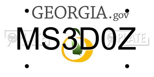 MS3D0Z Georgia License Plate