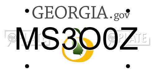 MS3O0Z Georgia License Plate