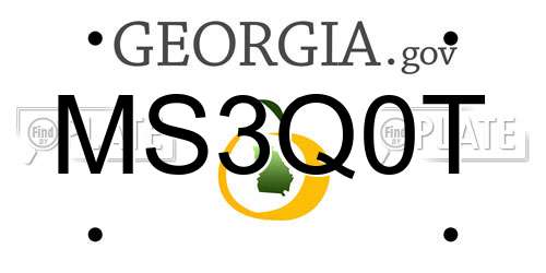 MS3Q0T Georgia License Plate