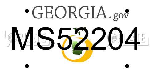MS52204 Georgia License Plate