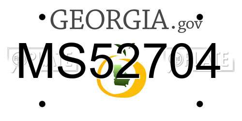 MS52704 Georgia License Plate