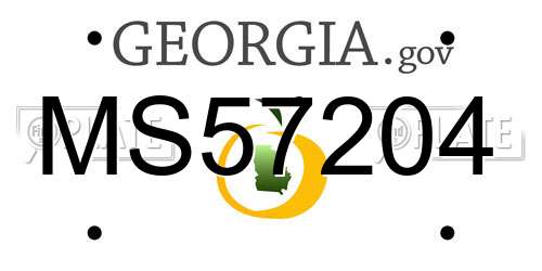 MS57204 Georgia License Plate