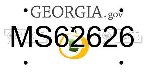 MS62626 Georgia License Plate