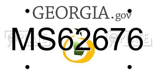 MS62676 Georgia License Plate