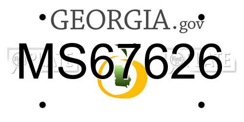 MS67626 Georgia License Plate
