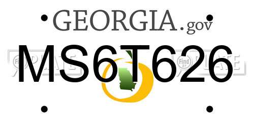 MS6T626 Georgia License Plate