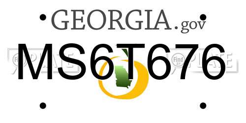 MS6T676 Georgia License Plate