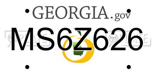 MS6Z626 Georgia License Plate