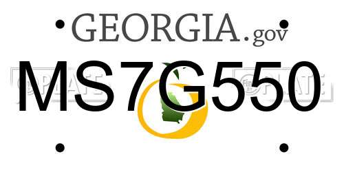MS7G550 Georgia License Plate