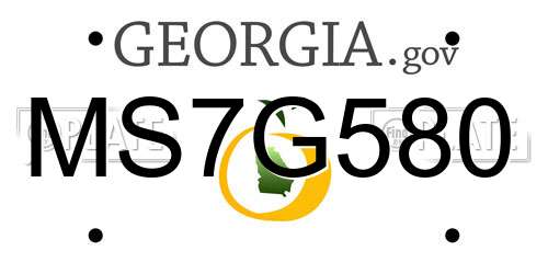 MS7G580 Georgia License Plate