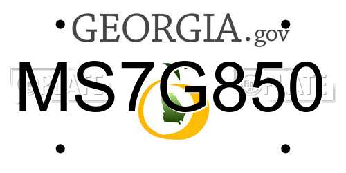 MS7G850 Georgia License Plate