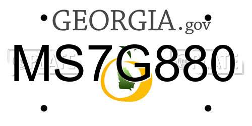 MS7G880 Georgia License Plate