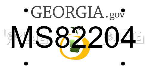 MS82204 Georgia License Plate