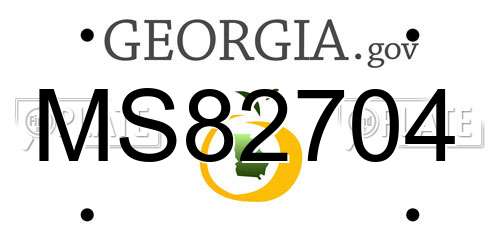 MS82704 Georgia License Plate