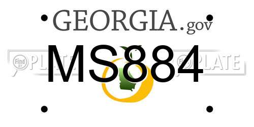 MS884 Georgia License Plate