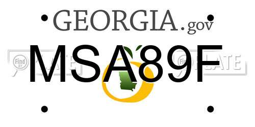 MSA89F Georgia License Plate