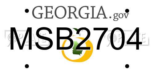 MSB2704 Georgia License Plate