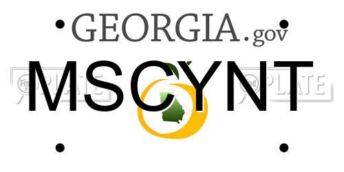 MSCYNT Georgia License Plate