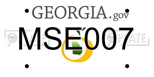 MSE007 Georgia License Plate