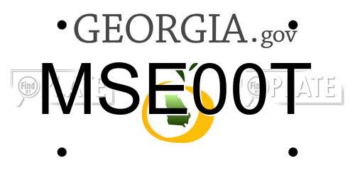 MSE00T Georgia License Plate
