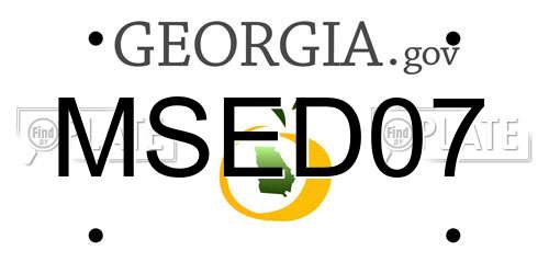 MSED07 Georgia License Plate