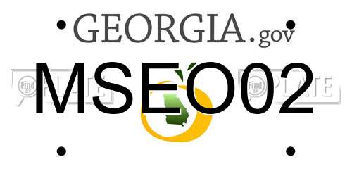 MSEO02 Georgia License Plate