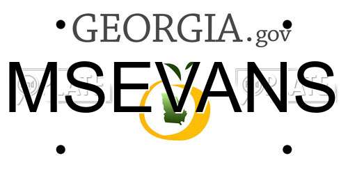 MSEVANS Georgia License Plate
