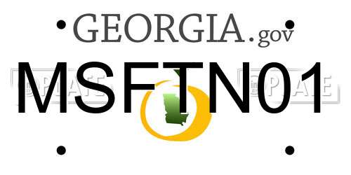 MSFTN01 Georgia License Plate