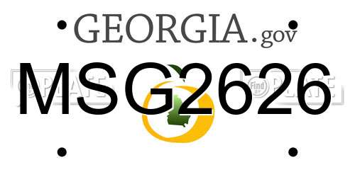MSG2626 Georgia License Plate