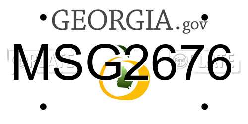 MSG2676 Georgia License Plate