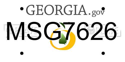 MSG7626 Georgia License Plate