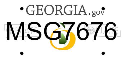 MSG7676 Georgia License Plate