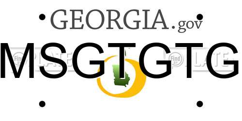 MSGTGTG Georgia License Plate