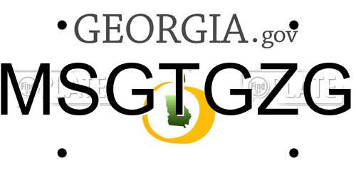 MSGTGZG Georgia License Plate