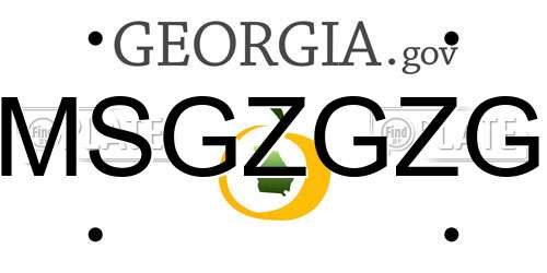 MSGZGZG Georgia License Plate