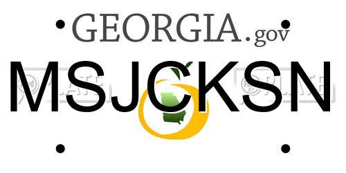 MSJCKSN Georgia License Plate