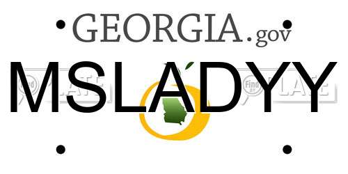 MSLADYY Georgia License Plate