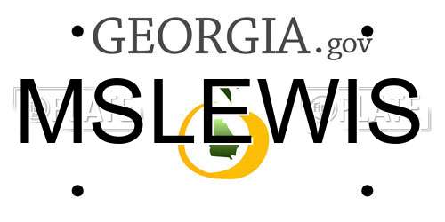 MSLEWIS Georgia License Plate