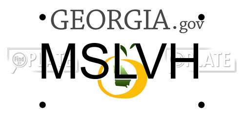 MSLVH Georgia License Plate